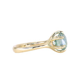 2.60ct Unheated Hexagon Montana Sapphire Low Profile Six Prong Split Shank Solitaire in 18k Yellow Gold