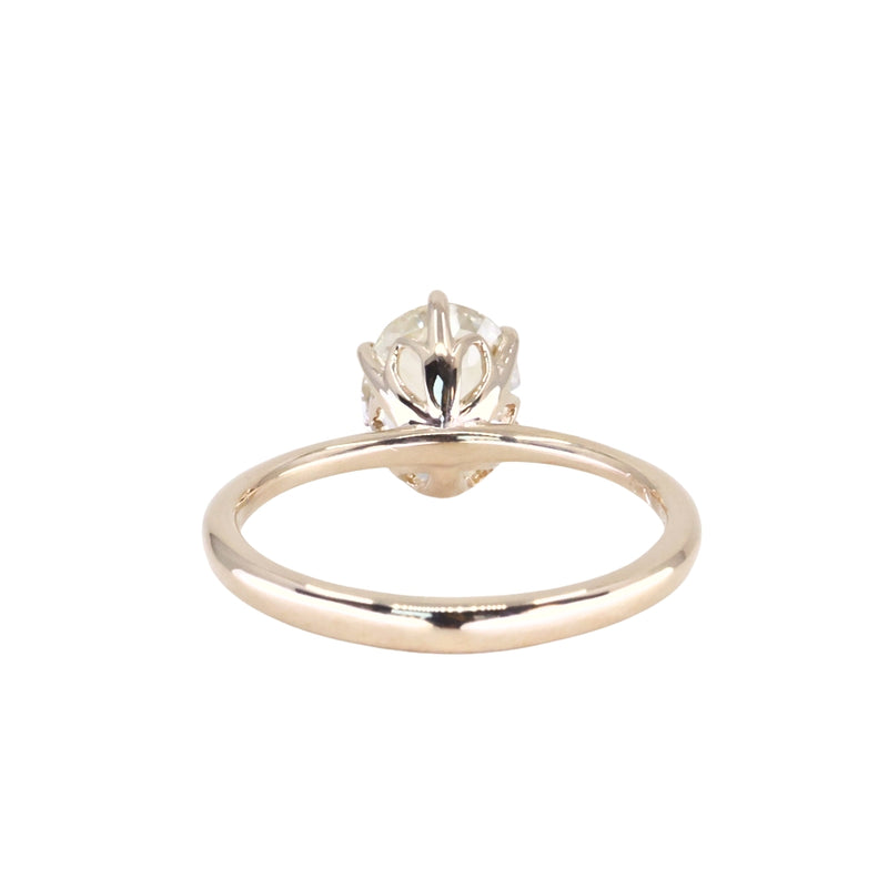 1.73ct Oval Reclaimed/Vintage Oval Pastel Sapphire Lotus Six Prong Solitaire in 14k Yellow Gold