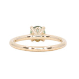 0.78ct Round Seafoam Teal Green Montana Sapphire Four Prong Lotus Solitaire in 14k Yellow Gold