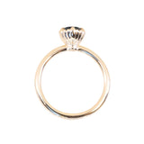 1.49ct Oval Untreated Montana Sapphire Scallop Cup Solitaire in 14k Yellow Gold