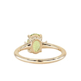 1.31ct Untreated Oval Lemon-Lime Australian Sapphire and Princess Cut Diamond Rapids Low Profile Ring in 14k Yellow Gold