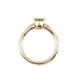 1.31ct Untreated Oval Lemon-Lime Australian Sapphire and Princess Cut Diamond Rapids Low Profile Ring in 14k Yellow Gold