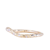 Curved Evergreen Contour Band with Diamonds