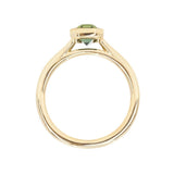 1.61ct Untreated Emerald Cut Green Sapphire Contemporary Bezel Set Ring in 18k Yellow Gold