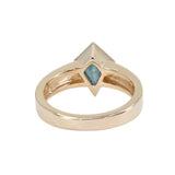 1.27ct Australian Kite Sapphire Bezel Set "Signet" Style Wide Band Solitaire in 14k Yellow Gold