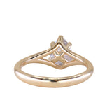 1.18ct Natural Canadian Pear Modern "Antique Cut" Diamond Low Profile Six Prong Split Shank Solitaire in 14k Yellow Gold