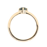 0.74ct Untreated Round Teal Australian Sapphire Low Profile Compass Set 4 Prong Solitaire in 14k Yellow Gold