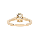 1.27ct Oval Untreated Parti Sapphire and Diamond Vintage Cathedral Four Prong Ring in 14k Yellow Gold