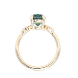2.15ct Round Madagascar Sapphire and Diamond Starry Night Low Profile Solitaire in 14k Yellow Gold