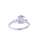 1.32ct Round Sri Lankan Grey Sapphire and Diamond Starry Night Low Profile Solitaire in 14k White Gold