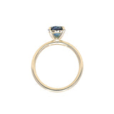 1.43ct Round Precision Cut Teal Montana Sapphire Classic 4 Prong Solitaire in 18k Yellow Gold