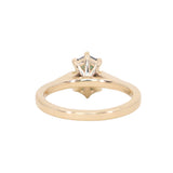 1.59ct Green Hexagon Madagascar Sapphire and Diamond Vintage Cathedral Six Prong Ring in 14k Yellow Gold