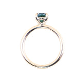 1.51ct Oval Teal Blue Madgascar Sapphire Classic Four Prong Solitaire in 14k Yellow Gold