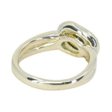1.52ct Untreated Oval Brilliant Nigerian Parti Sapphire East-West Bezel Solitaire Alluvial Style Ring in 14k Green Gold