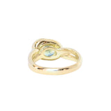 1.93ct Untreated Oval Brilliant Nigerian Parti Sapphire East-West Bezel Solitaire Alluvial Style Ring in 14k Green Gold
