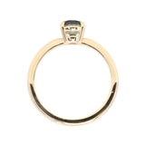 0.98ct Deep Teal Blue to Purple Montana Sapphire Low Profile 4 Prong Solitaire in 14k Yellow Gold