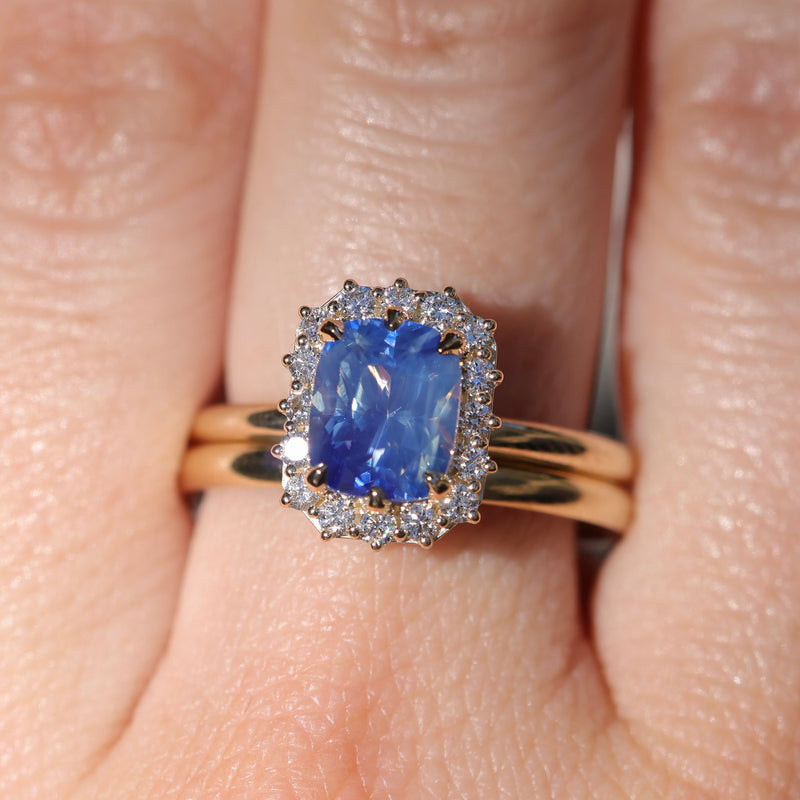 Saphir Bleu Naturel De Madagascar – Non Chauffé – 3 X 2.5 Mm – 0.16 Ct