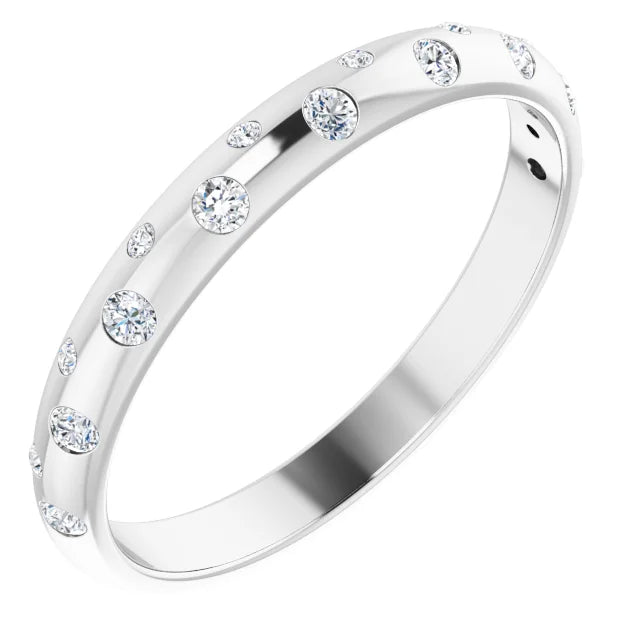 2.6mm Scattered Embedded Diamond Band