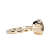 2.60ct Multicolor Emerald Cut Sapphire Low Profile Bezel Ring in 14k Yellow Gold