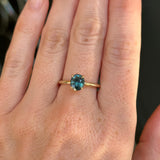 1.51ct Oval Teal Blue Madgascar Sapphire Classic Four Prong Solitaire in 14k Yellow Gold