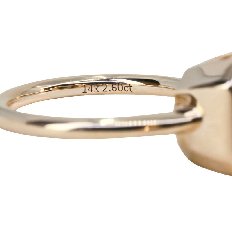 2.60ct Multicolor Emerald Cut Sapphire Low Profile Bezel Ring in 14k Yellow Gold