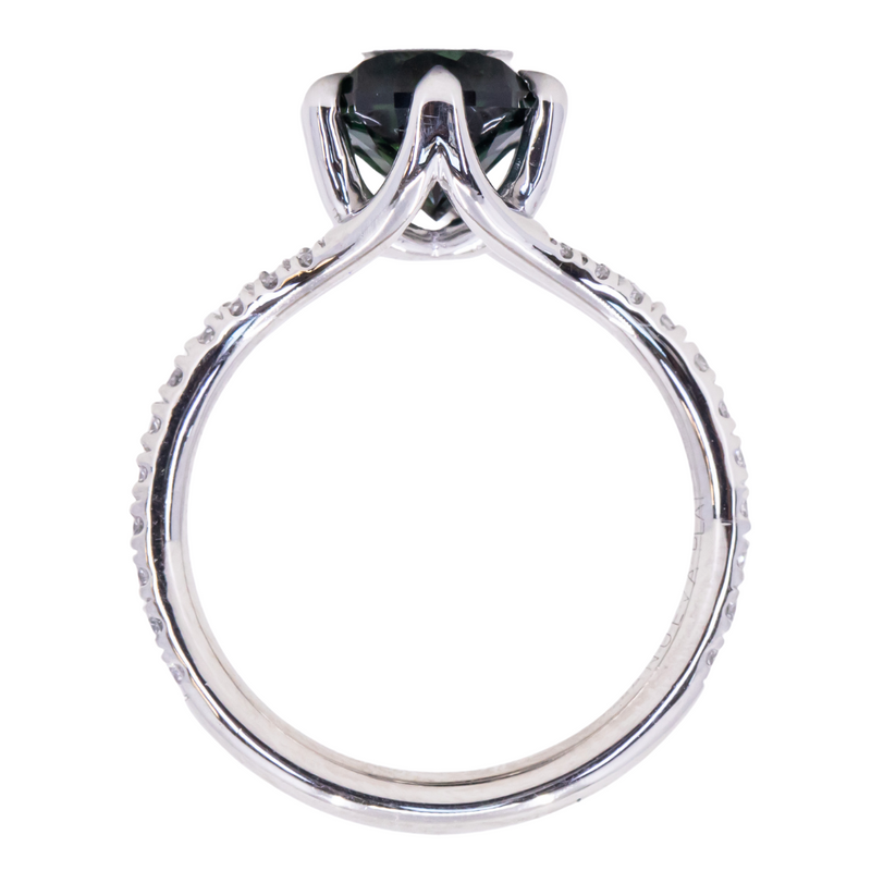 Split Shank Six Prong Solitaire with French Set Diamonds - Setting