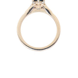 1.59ct Green Hexagon Madagascar Sapphire and Diamond Vintage Cathedral Six Prong Ring in 14k Yellow Gold