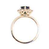 2.66ct Untreated Oval Nigerian Sapphire Antique-Style Diamond Halo Ring in 14k Yellow Gold