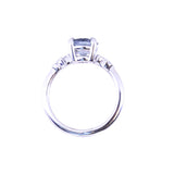 1.32ct Round Sri Lankan Grey Sapphire and Diamond Starry Night Low Profile Solitaire in 14k White Gold