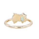 Toi Et Moi 0.74ct Hexagon Sapphire and Opal Ring in 14k Yellow gold