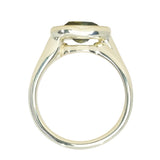 1.52ct Untreated Oval Brilliant Nigerian Parti Sapphire East-West Bezel Solitaire Alluvial Style Ring in 14k Green Gold