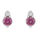 Sapphire + Diamond Accent Stud Earrings in 14k Gold