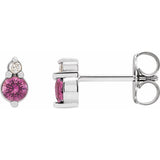 Sapphire + Diamond Accent Stud Earrings in 14k Gold