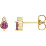 Sapphire + Diamond Accent Stud Earrings in 14k Gold