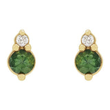 Sapphire + Diamond Accent Stud Earrings in 14k Gold