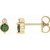 Sapphire + Diamond Accent Stud Earrings in 14k Gold