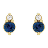 Sapphire + Diamond Accent Stud Earrings in 14k Gold
