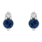 Sapphire + Diamond Accent Stud Earrings in 14k Gold