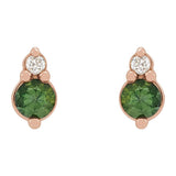 Sapphire + Diamond Accent Stud Earrings in 14k Gold