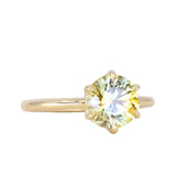 1.96ct Round Bicolor Yellow Blue Montana Sapphire Lotus Solitaire in 18k Yellow Gold