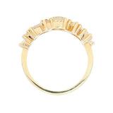 Mixed Shape Natural Diamond Cluster Ring in 18k Yellow Gold