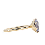 2.40ct Lavender Purple Oval Untreated Montana Sapphire Scallop Cup Solitaire in 14k Yellow Gold
