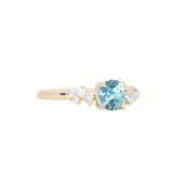 1.01ct Light Teal Montana Sapphire and Diamond Starry Night Low Profile Solitaire in 14k Yellow Gold