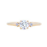 0.52ct Vintage Transitional Cut Diamond and Princess Cut Diamond Rapids Low Profile Ring in 14k Yellow Gold