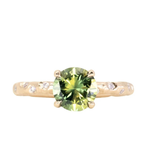 Evergreen 4-Prong Solitaire with Embedded Diamonds, Stackable - Setting