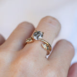1.71ct Round Brilliant Salt & Pepper Diamond Classic 4 Prong Solitaire in 14k Yellow Gold