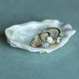 Toi Et Moi 1.16ct Salt and Pepper Diamond and Opal Ring in 14k Yellow gold