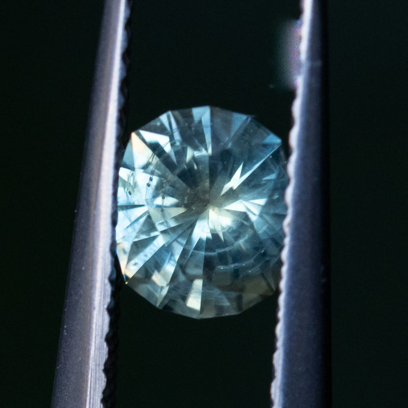 0.91CT ELONGATED CUSHION PRECISION CUT MONTANA SAPPHIRE, GREEN YELLOW, 6X5X3.5MM