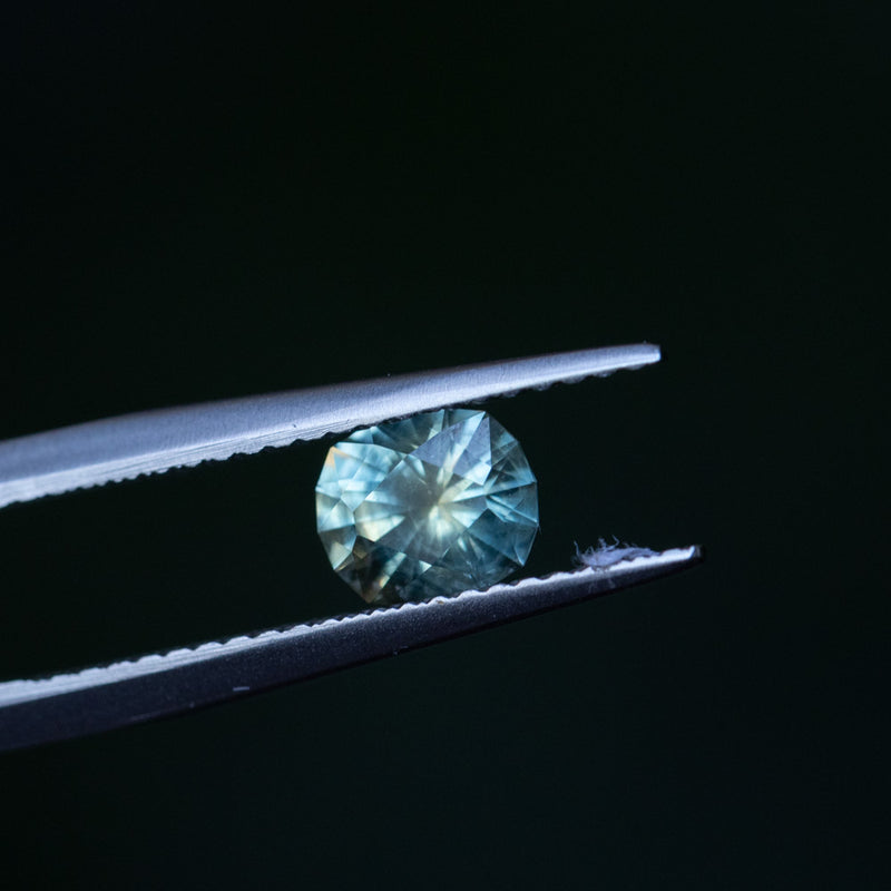 0.91CT ELONGATED CUSHION PRECISION CUT MONTANA SAPPHIRE, GREEN YELLOW, 6X5X3.5MM