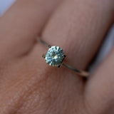 0.91CT ELONGATED CUSHION PRECISION CUT MONTANA SAPPHIRE, GREEN YELLOW, 6X5X3.5MM